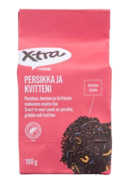 Черный чай со вкусом персика, сливок и айвы Xtra 100г