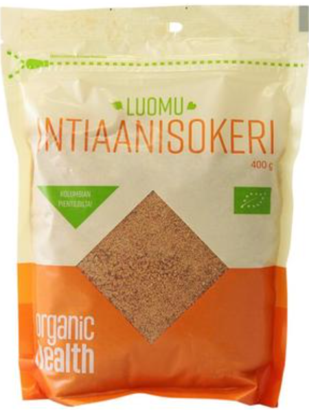 Органический индийский сахар Organic Health Luomu Intiaanisokeri 400г коричневый сахар