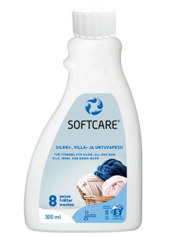 Жидкое средство для стирки шелка, шерсти и пуховых изделий Softcare 300 мл