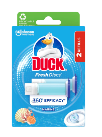 Гелевый освежитель для унитаза сменный блок Duck Fresh Discs Marine 2x36 мл морской бриз