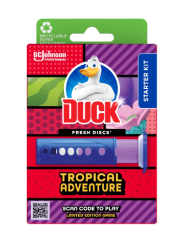 Гелевый освежитель для унитаза сменный блок Duck Fresh Discs 36мл тропическое приключение