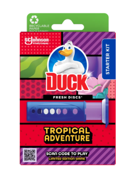 Гелевый освежитель для унитаза сменный блок Duck Fresh Discs 36мл тропическое приключение