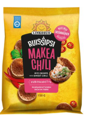 Чипсы со сладким перцем чили Linkosuo Ruissipsi makea chili 150г