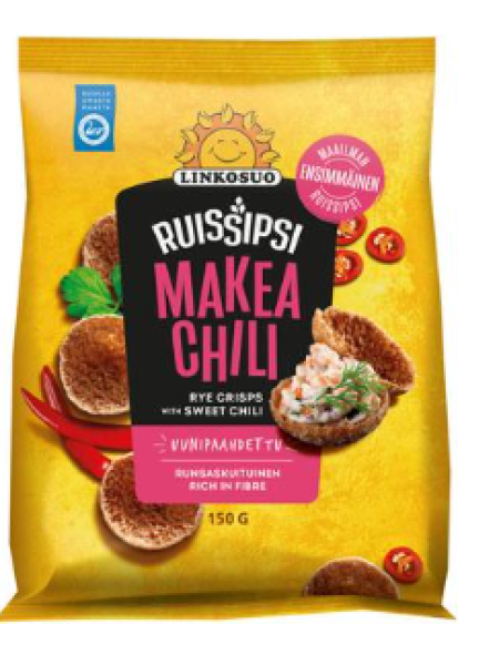 Чипсы со сладким перцем чили Linkosuo Ruissipsi makea chili 150г