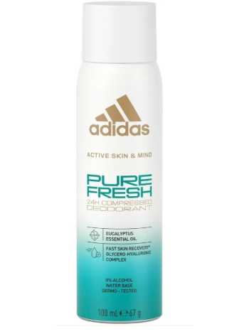 Антиперспирант женский Adidas Pure Fresh Compressed Deo Spray 100 мл, унисекс