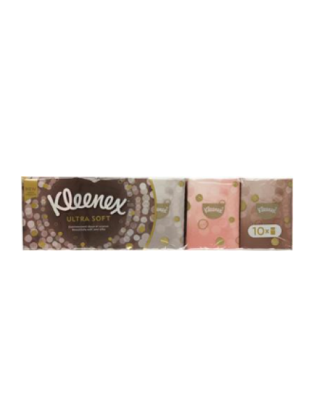 Семейная упаковка носовых платков Kleenex Ultra Soft 10х7 шт