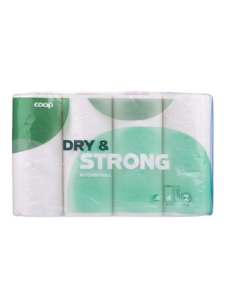 Бумага кухонная Coop Dry & Strong 4шт белая