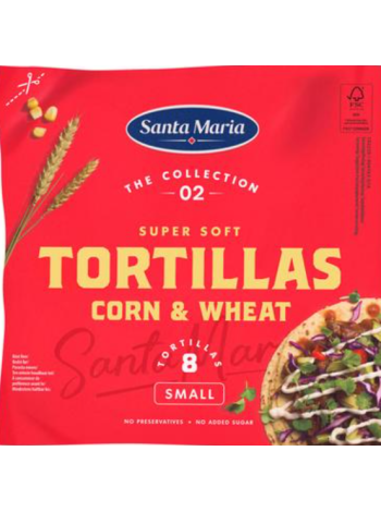 Пшенично-кукурузные лепешки Santa Maria Tortilla Corn & Wheat Small 200г 8шт