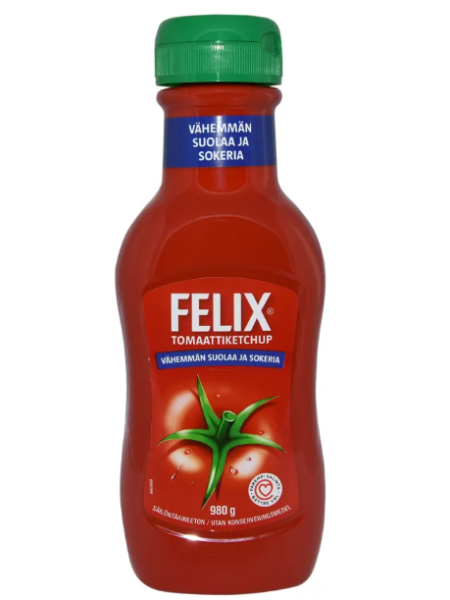 Томатный кетчуп Felix vähemmän suolaa ja sokeria 980 г с меньшим количеством соли и сахара