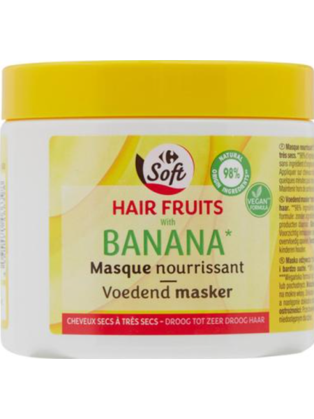 Маска для волос с экстрактом банана Carrefour Soft hiusnaamio Banana 400 мл