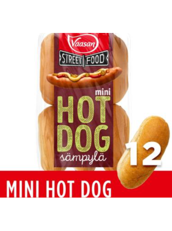 Мини-булочки для хот-догов Vaasan Street Food Hot Dog 324г 12шт