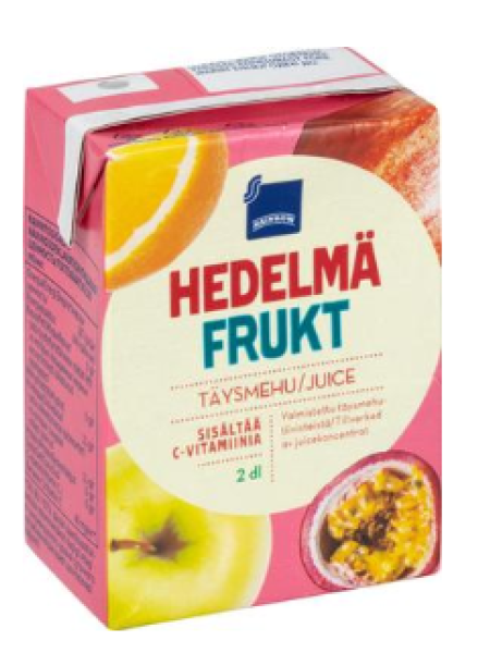Сок Rainbow  hedelmätäysmehu 2dl яблоко апельсин маракуйя