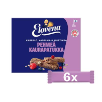 Овсяные батончики Elovena 6х30г клюква-малина-черника