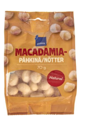 Орех макадамия Rainbow macadamiapähkinä 70г