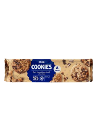 Печенье с темным и молочным шоколадом Coop 150г