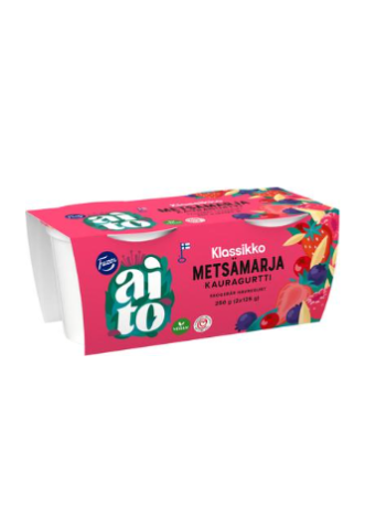 Ферментированный овсяный йогурт Fazer Aito Oat Yoghurt Wild Berry 2 x 125г ягоды
