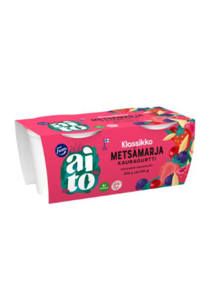 Ферментированный овсяный йогурт Fazer Aito Oat Yoghurt Wild Berry 2 x 125г ягоды