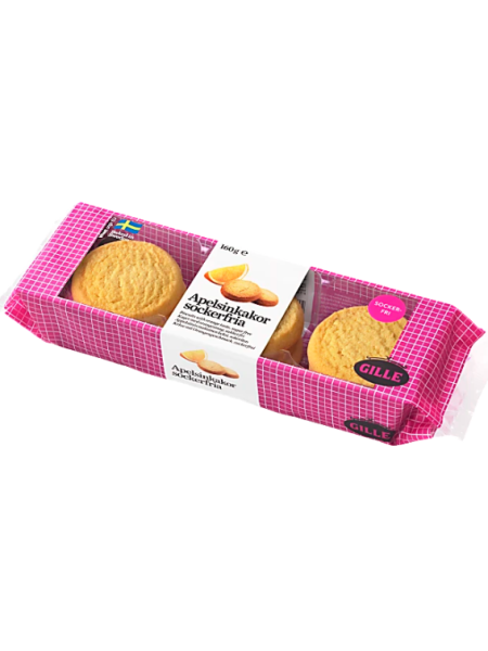 Печенье без сахара Gille sokeriton appelsiinikeksi 160г со вкусом апельсина