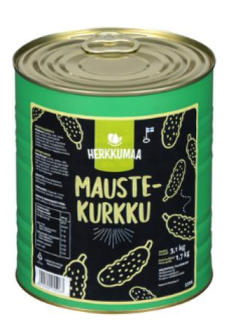 Маринованные огурцы Herkkumaa 3,1 / 1,7 кг в ж/б