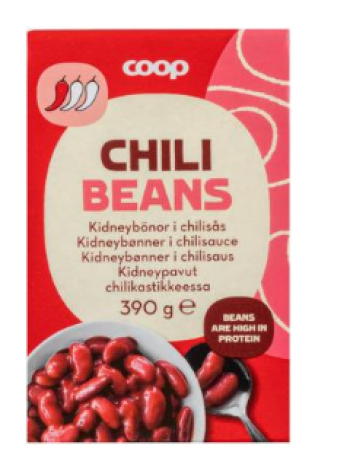 Красная фасоль в соусе чили Coop Chili Beans 390г