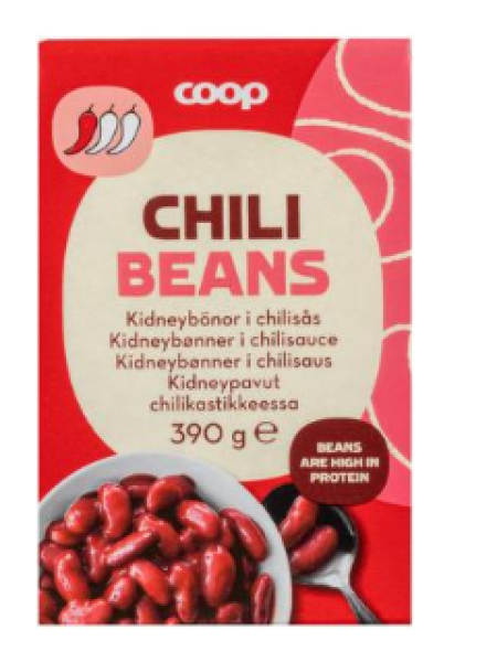 Красная фасоль в соусе чили Coop Chili Beans 390г