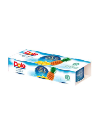Консервированный ананас кусочками в соке Dole Tropical Gold 3x227/139г 3 банки