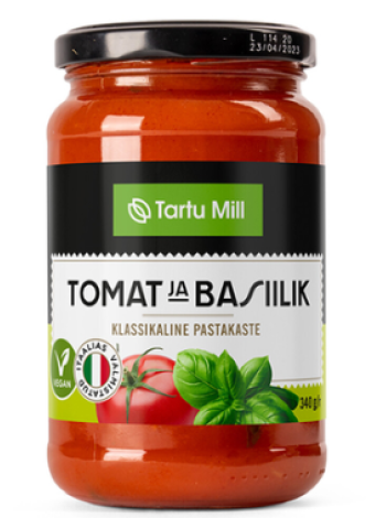 Соус для пасты с томатами и базиликом TARTU MILL Tomato & basil 340г без лактозы и глютена