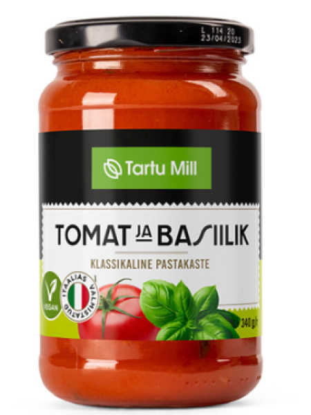 Соус для пасты с томатами и базиликом TARTU MILL Tomato & basil 340г без лактозы и глютена