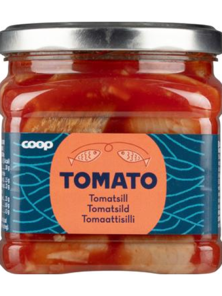 Кусочки селедки в томатном соусе Coop tomaattisilli 490г