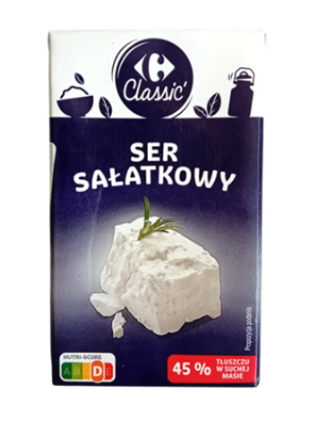 Мягкий белый салатный сыр Carrefour Classic salatijuust 45% 270г