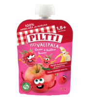 Фруктовое пюре Piltti 150г Яблоко-малина-банан с 18 месяцев