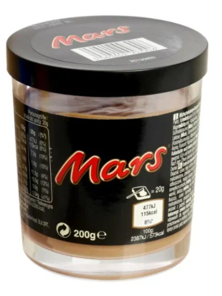 Шоколадная паста Mars 200г в стекле