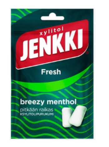 Жевательная резинка Jenkki Fresh Breezy с ментолом и ксилитом 35г