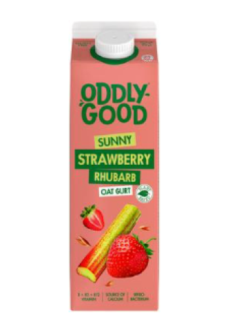 Овсяный йогурт Oddlygood 1кг клубника-ревень