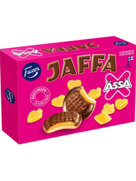 Печенье с мармеладной начинкой Fazer Jaffa Ässä leivoskeksi 300г персик ананас