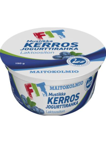 Йогурт творожно-черничный FIT Kerrosjogurttirahka mustikka 150г без лактозы