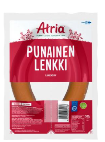 Традиционная колбаса из свинины и говядины Atria Punainen Lenkki 500г