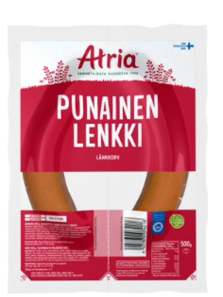 Традиционная колбаса из свинины и говядины Atria Punainen Lenkki 500г
