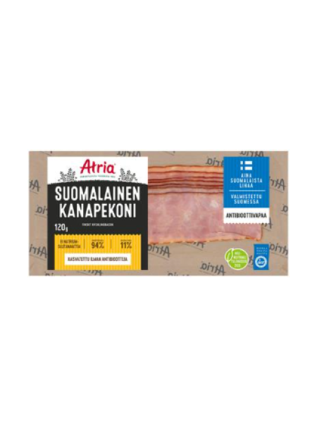 Куриный бекон по-фински Atria Suomalainen Kanapekoni 120г