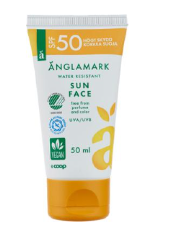 Солнцезащитный крем для лица Änglamark Sun face Cream SPF50 50мл