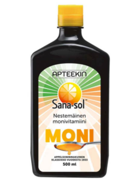 Жидкий мультивитаминный комплекс Sana-Sol Nestemäinen Appelsiininmakuinen со вкусом апельсина 500мл