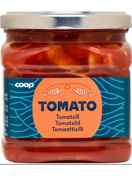 Кусочки селедки в томатном соусе Coop tomaattisilli 490г
