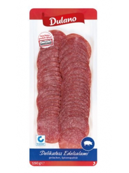 Деликатесная колбаса салями Dulano Salami 150г в нарезке