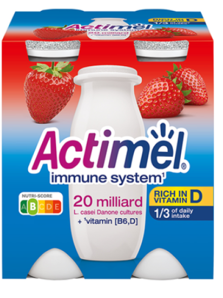 Питьевой йогурт ACTIMEL 4х100мл клубника