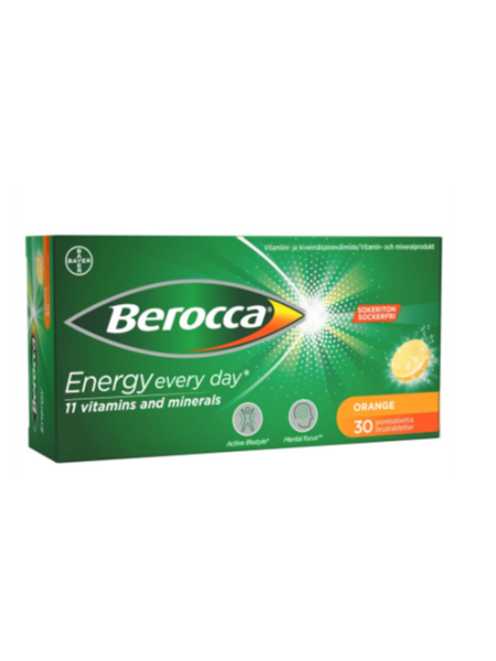 Витаминно - минеральный препарат  BEROCCA ENERGY ORANGE EVERY DAY 30шт со вкусом апельсина