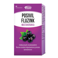 Пастилки при гриппе и простуде Orion Posivil Fluzink 40 пак черная смородина