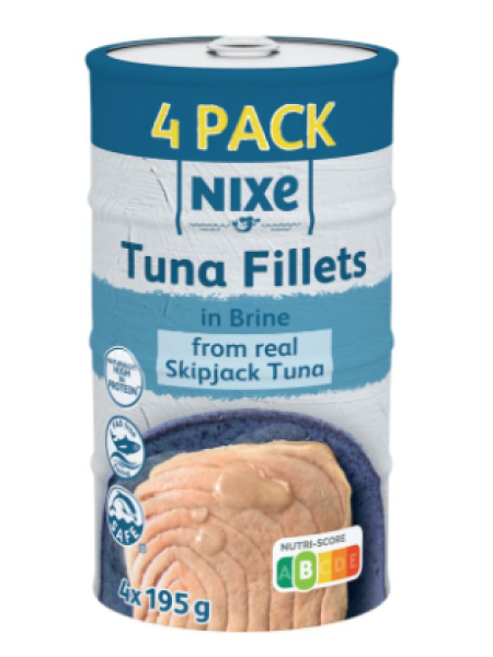 Рубленный тунец в рассоле Nixe Tuna Fillets 4 х 195 г в ж/б