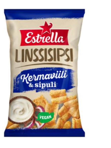 Чипсы Estrella Linssisipsi Kermaviili & Sipuli из чечевицы со сливками и луком 110 г