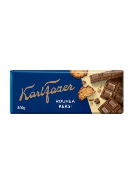 Плиточный молочный шоколад Karl Fazer Rouhea Keksi 180г с хрустящим печеньем