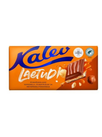 Молочный шоколад с карамелью и  орешками в суфле Kalev Laetud! 145г